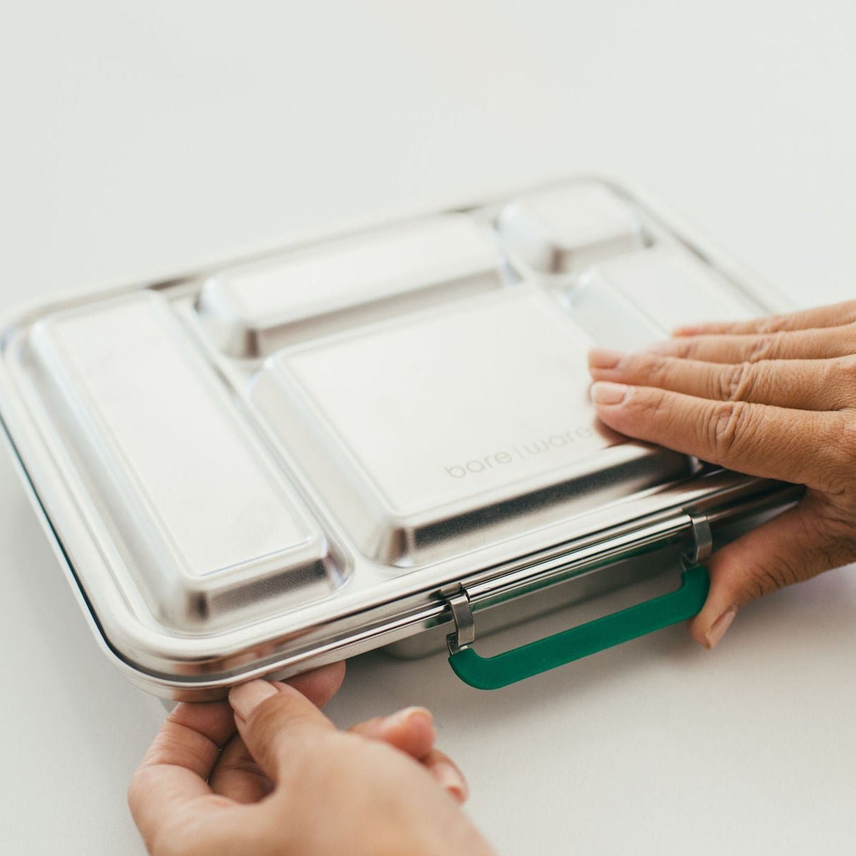 Bare Box | 5-Compartment Stainless Steel Bento Lunch Box | Top-mounted Latch - Bare Ware