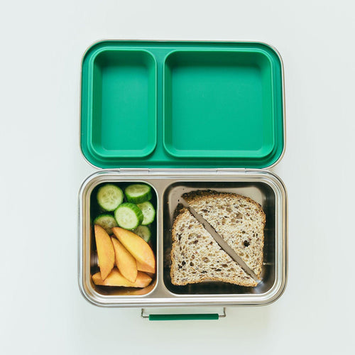 Bare Ware 2-compartment stainless steel bento box in Evergreen