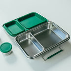 Bare Ware 2-compartment stainless steel bento box in Evergreen